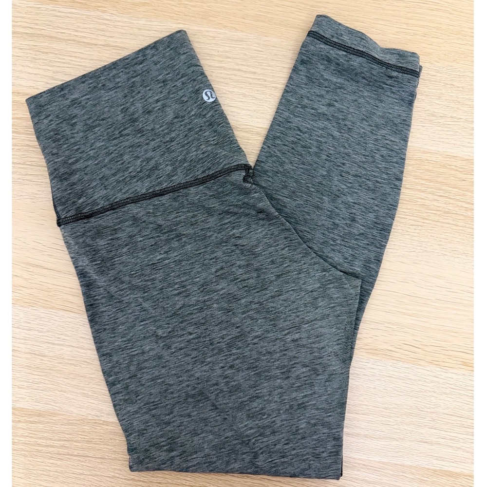 Lululemon Wunder Under High Rise Leggings 25 Heathered Grey Space Dye Size 8